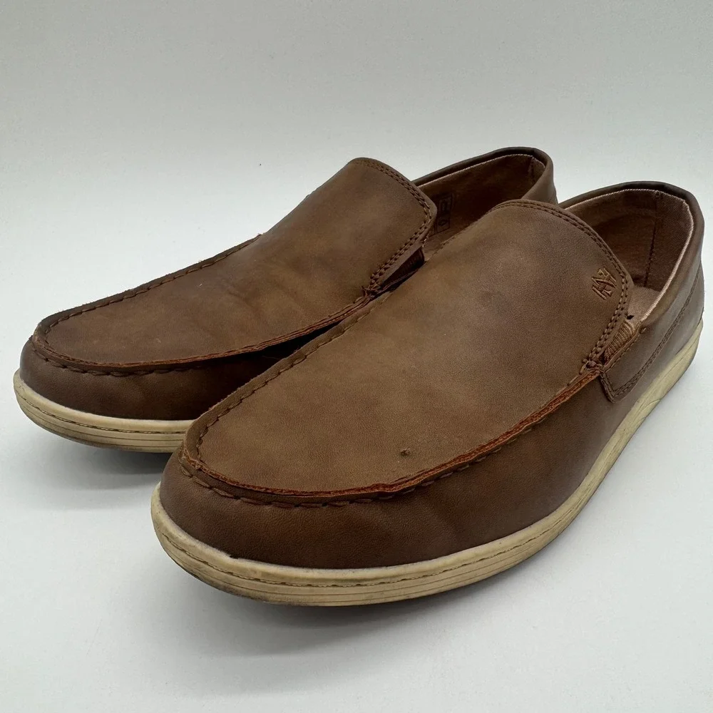 IZOD Seapoint Mens Brown Slip On Loafers Memory Foam Shoes 1861593 Size 10M